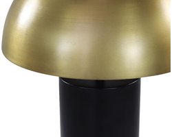 HSM Collection-Tafellamp Met Kap-30x30x45-Zwart/Goud-Metaal