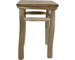 HSM Collection-Vierkante Kruk-30x30x45-Naturel-Teak