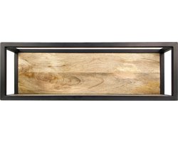 HSM Collection-Wandbox Levels -75x18x25-Naturel/Zwart-Mango/Metaal