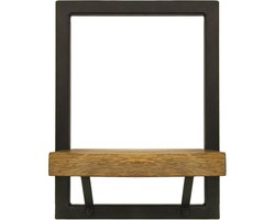 HSM Collection-Wandplank Levels -25x22x32-Naturel/Zwart-Mango/Metaal