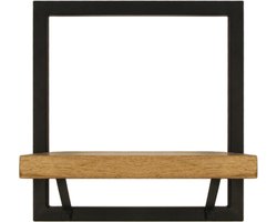 HSM Collection-Wandplank Levels -32x22x32-Naturel/Zwart-Mango/Metaal