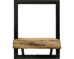 HSM Collection-Wandplank Levels Live Edge -25x22x32-Naturel/Zwart-Acacia/Metaal
