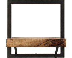 HSM Collection-Wandplank Levels Live Edge -32x22x32-Naturel/Zwart-Acacia/Metaal