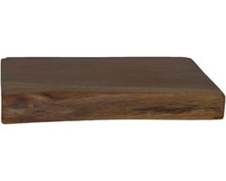 HSM Collection-Wandplank Live Edge -30x20x4-Naturel/Zwart-Acacia/Metaal