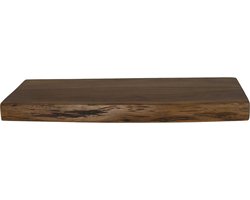HSM Collection-Wandplank Live Edge -50x20x4-Naturel/Zwart-Acacia/Metaal