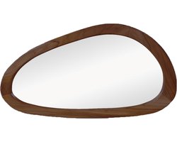 HSM Collection-Wandspiegel organische vorm-Tide-60x40x3-walnoot-Teak