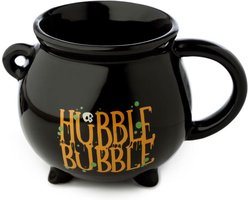 Hubble Bubble Heksenketel Keramiek Mok - Cauldron Mok op pootjes - zwart- inhoud 500ml
