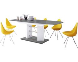 Hubertus Meble Linosa Three Eettafel Hoogglans Grijs