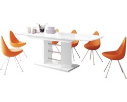 Hubertus Meble Linosa Three Eettafel Hoogglans Wit