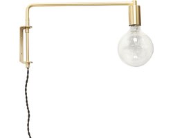 HÜBSCH INTERIOR - Messing wandlamp met Globe LED gloeilamp - 41x5xh24cm