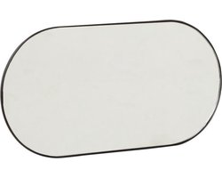 HÜBSCH INTERIOR - Zwart metalen wandspiegel en kapstok in één - 30x9xh15cm