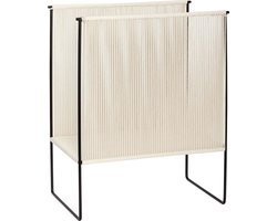 HÜBSCH INTERIOR - Zwart tijdschriftenrek van katoen en metaal - 43x25xh50cm