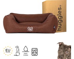 Huggles Savana Hondenmand - Hondenkussen Hondenbed Mand voor honden - M 80 cm - Bruin