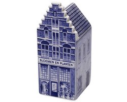 Huis - Bloemen en Planten - Blauw - Keramiek - 14 cm