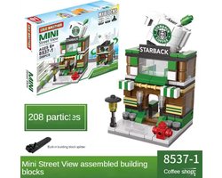 Huis Bouwstenen Mini City Store Street View Spel ´Starback´ Kinderspeelgoed voor Jongens En Meisjes Leuk Geschenk Compatibel Met Lego (Building Blocks)
