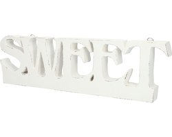 Huis decoratie - SWEET bord - Home decor - Wanddecoratie - Ideaal voor in de woon- of slaapkamer - Ophangbaar - Accessoires voor thuis - Kamer interieur decoraties - Wit