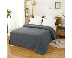 Huis-tuin online - Sprei - Gewatteerd- Deken-polyester -duurzaam-luxe uitstraling - Bed- Dik Dekbed - Winter-Warm_Grijs - 220x240