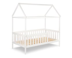 Huisbed - 160x80 cm - met bedhekje - wit