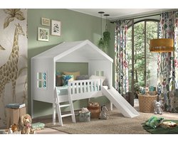 Huisbed Alix Wit - MDF - Hoogte 201.8 cm