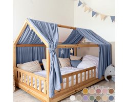 Huisbed Hemelbed Gordijn van 100% Katoen Mousseline - Keuze uit 12 Kleuren
