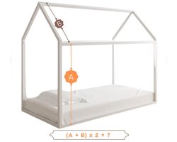 Huisbed Hemelbed voor Kinderkamer, Baldakijn voor Meisjes, Oudroze Bedgordijn
