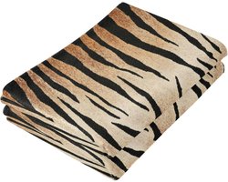 Huisdier Handdoeken - Honden Katten - Dieren Drogen - Extra Zacht Absorberend - 72x37 cm - Tijgerprint Bruin