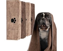 Huisdier Handdoeken - Honden Katten Doeken - Dieren Drogen - Super Absorberend - 100x60cm 4 Stuks - Mocha Steen