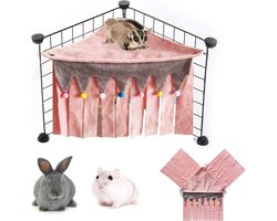 Huisdier schuilplaats cavia hoek schuilplaats - speelgoed bos omkeerbare kooi - accessoires voor chinchilla egel rat
