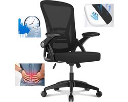 Huiselijk Geluk Ergonomische Bureaustoel – Comfortabele Draaistoel met Hoge Rugleuning – Bureaustoelen voor Volwassenen – Luxe Mesh Kantoormeubel – Office Gaming Chair – Verstelbare Directiestoel voor Thuis & Werk – Zwart