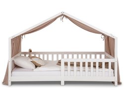 Huishemel LIAN in taupe -hemel van 100% katoen, mousseline 2-laags, bedgordijn voor kinderen, huisbeddecoratie - ambiance