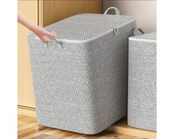Huishoudelijke Opbergtas met Grote Capaciteit - 110 Liter - Zachte Hoes - Niet-Geweven Stof - Kast- en Garderobeorganisator voor Dekbedden, Kleding en Speelgoed - Kubusvormige Opberghoes met Ritssluiting