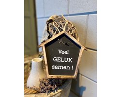 Huisje Sleutel / Veel geluk samen / nieuw huis - nieuwe woning / hout  / landelijk stoer en sfeervol wonen / cadeau / vaderdag / moederdag / verjaardag