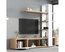 Huiskamer kledingkast - woonkamer meubelset 180 x 33.5 x 151.5 cm - witte TV-meubel - lage kast - tv-wandset