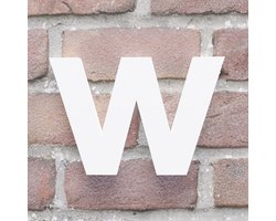 Huisnummer Arial w wit - Huisnummerbord - 20 cm - zelfklevend