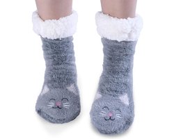Huissokken (2 paar) - Vloersokken - Pantoffelsokken - Dames Huissokken - Comfortabel en Warm - Schattige Dierenprint - Kerstcadeau