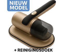 Huisstofmijt Stofzuiger - UV Lamp Sterilisator - Matras, Tapijt, Meubel, Zetel & Bank Reiniger Apparaat - Kruimeldief snoerloos best verkocht - Bacterie, Mijt & Schimmel Bestrijder - Zonder Zak - USB Oplader - Met 2 Filterelementen - Goud/zwart