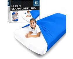 Hukadi - Slaaptunnel voor 90x200cm eenpersoonsbed - Helder Blauw - Bed Tent geeft rust en ontspanning - Prikkelarme Slaapomgeving - Goed voor angst en onrust -Lichtwerend Design - Voor Kinderen En Volwassenen - Alternatief voor een Verzwaringsdeken