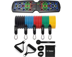 Hulser Sportieve bundel - Push-up bord en Weerstandsbanden - Fitness plank en resistance bands met handvatten, ankle strap en deuranker - Opdrukken sporten - Home workout - Enkelband - Stretch elastiek - Power band weerstandselastiek