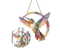 Hummingbird Zonnevanger Raamdecoratie Vogel Raamhanger Dierenraamdecoratie Zonvanger Decoratie voor Ramen Patio Muur Huis Tuin