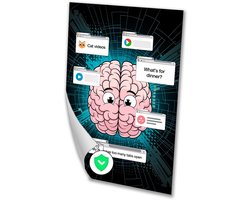 Humoristische hersenen vol gedachten - Hersenen poster - Poster browser - Digital Art - Moderne posters - Decoratie kamer - poster 40x60 cm