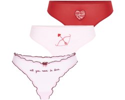 Hunkemöller String-cadeauset 3-pack Valentine Roze