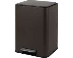Hunno - Pedaalemmer - Prullenbak - Afvalemmer - 38 Liter - Soft Close - Bruin - Metaal - 1 Vak