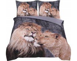 Husch Dekbedovertrek - Lion Love - 240x200/220 - Leeuwen