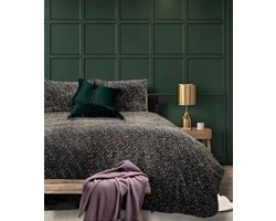 Husch Teddy Fleece Dekbedovertrek Panter Grijs - Eenpersoons - 240x200/220 cm - Heerlijk Zachte Teddy