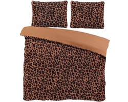 Husch Teddy Fleece Dekbedovertrek Panterprint - Eenpersoons - 140x200/220 cm - Heerlijk Zachte Teddy