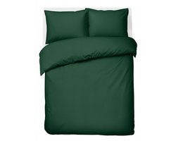 HUSH Living Dekbedovertrek - 100% katoen - 144TC - soepel en ademend - 240x220+20cm - 2 x 60x70cm kussenslopen - donkergroen