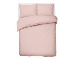 HUSH Living - Dekbedovertrek Percale - 100% Katoen - 200TC - Extra Fris en Koel - Sterk en Slijtvast - 240x220+20cm - 60x70cm Kussensloop - met Bevestigingslusjes - Oudroze