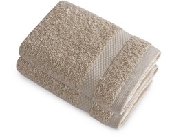 HUSH Living Gastendoek - 33×50 cm - 100% katoen - zware kwaliteit 500g/m2 - Zand set van 2