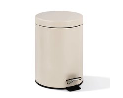 HUSH Living - Prullenbak 5L metaal - met softclose deksel - pedaalemmer - uitneembare binnenemmer - compact en ruimt - badkamer & toilet - Natural Beige