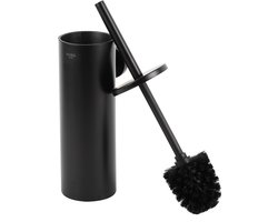HUSH Living - Toiletborstelhouder met Borstel - Wandmontage - Inclusief Bevestigingsmateriaal - Uitneembare Binnenbak - Zwart